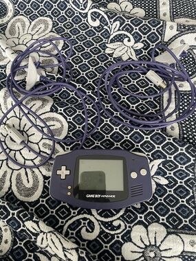 Indigo game boy advance with 2 GameCube cables